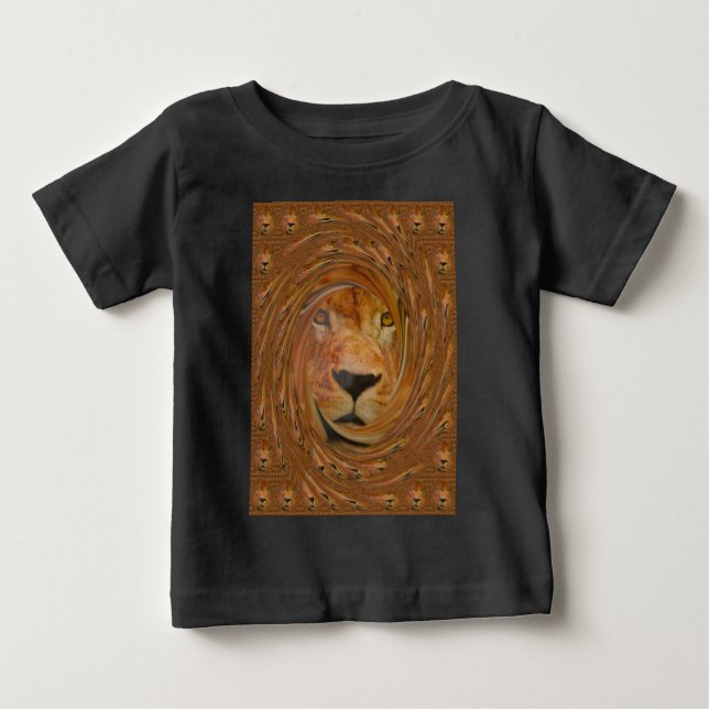 T-shirt Pour Bébé Lion Abstrait Safari Art (Devant)