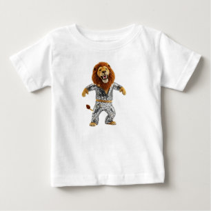 T-shirt Pour Bébé Lion Anthropomorphe Amusant en Disco à Paillettes 