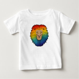 T-shirt Pour Bébé Lion aux couleurs arc-en-ciel