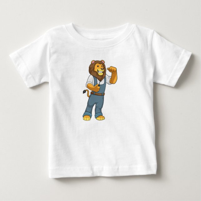 T-shirt Pour Bébé Lion comme tournevis de Handyman (Devant)