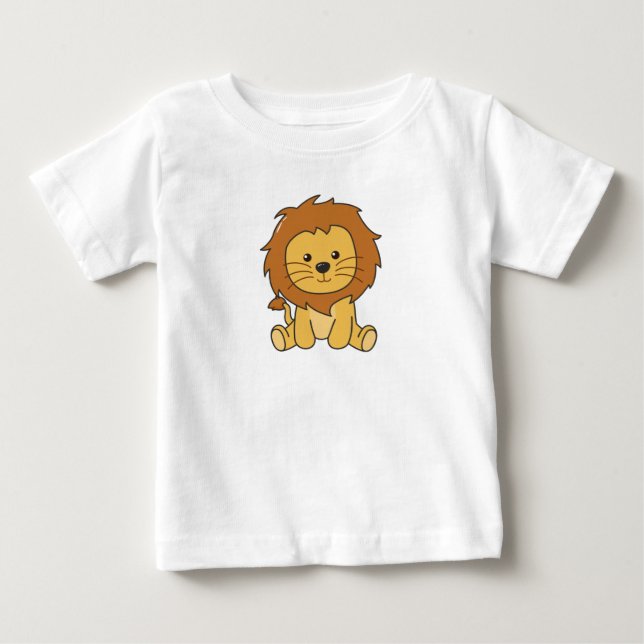 T-shirt Pour Bébé Lion Cute Animals For Kids Lion King (Devant)