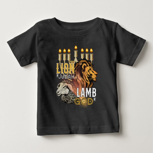 T-shirt Pour Bébé Lion De Juda Agneau De Dieu (Devant)