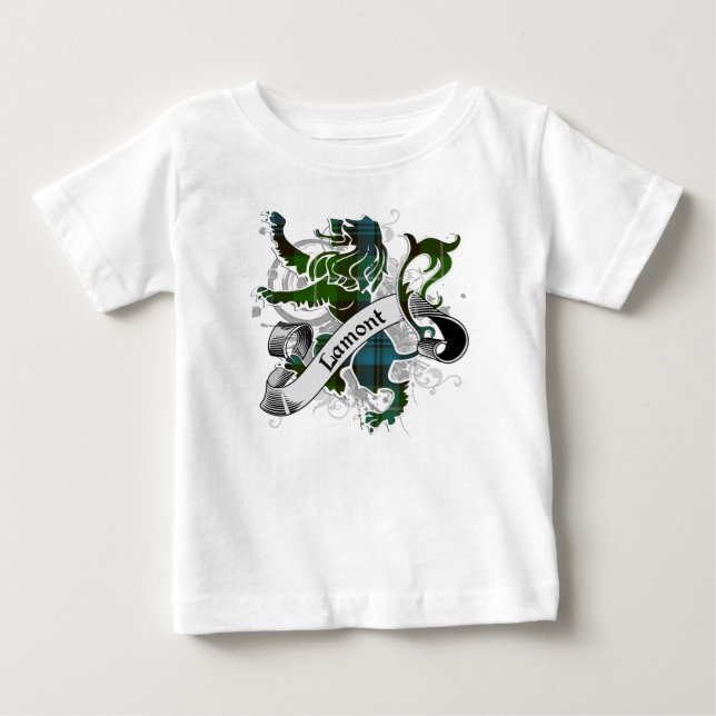 T-shirt Pour Bébé Lion de Lamont Tartan (Devant)