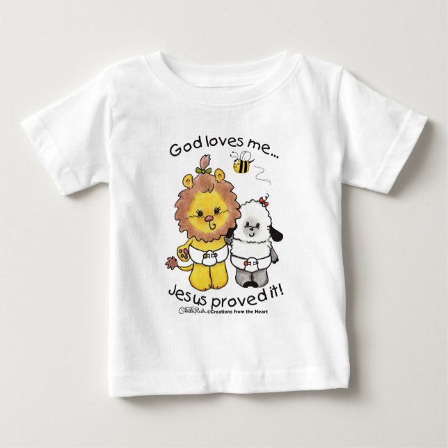 T-shirt Pour Bébé Lion et agneau (Devant)