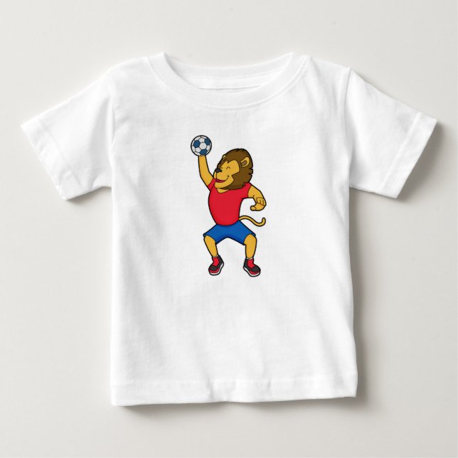 T-shirt Pour Bébé Lion Handball player Handball (Devant)