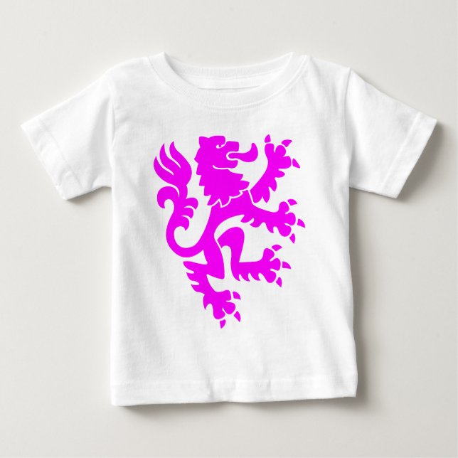 T-shirt Pour Bébé Lion héraldique 01 - Magenta (Devant)