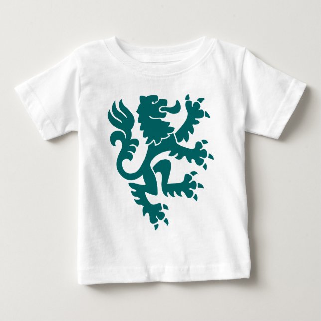 T-shirt Pour Bébé Lion héraldique 01 - Moss Green (Devant)