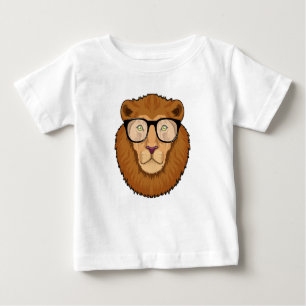 T-shirt Pour Bébé Lion Nerd avec lunettes
