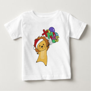 T-shirt Pour Bébé Lion Noël Neige Animaux d'hiver Lions