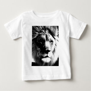 T-shirt Pour Bébé Lion Noir & Blanc