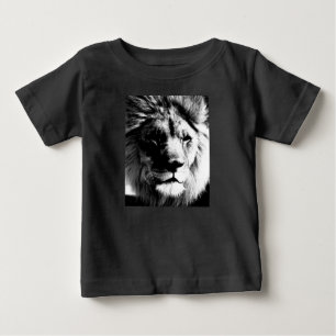 T-shirt Pour Bébé Lion noir et blanc