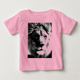 T-shirt Pour Bébé Lion noir et blanc