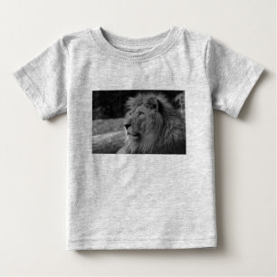 T-shirt Pour Bébé Lion noir et blanc - Animal sauvage