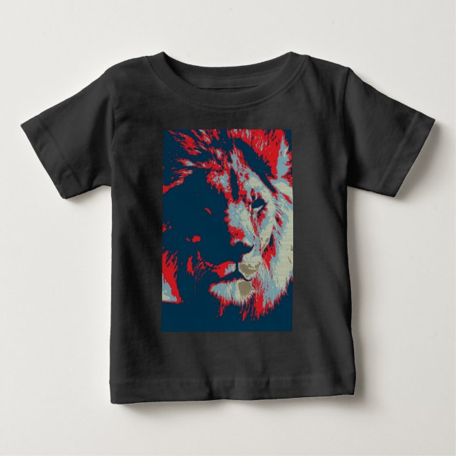 T-shirt Pour Bébé Lion Pop Art (Devant)
