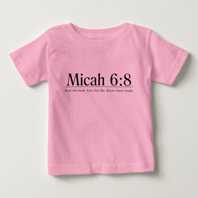 T-shirt Pour Bébé Lisez le 6:8 de Micah de bible (Devant)
