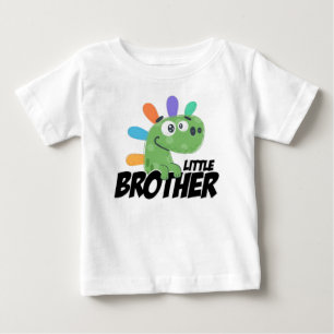 T-shirt Pour Bébé Little Brother Rainbow Dinosaur
