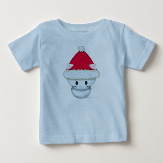 T-shirt Pour Bébé Little Christmas Kitten (Devant)