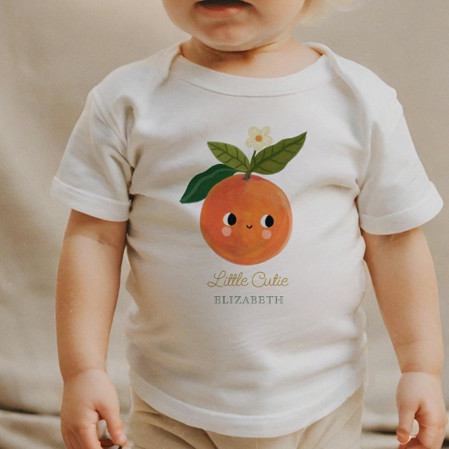 T-shirt Pour Bébé Little Cutie Cute Orange (Créateur téléchargé)