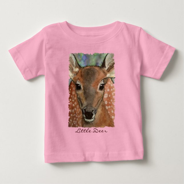 T-shirt Pour Bébé Little Deer Cute Fawn Faune Baby's (Devant)