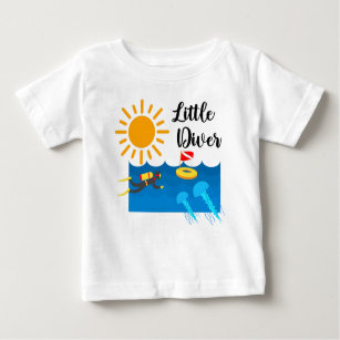 T-shirt Pour Bébé Little Diver avec Jelly Fish - Baby Fine Jersey T-