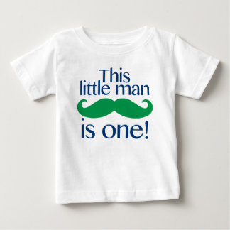 T-shirt Pour Bébé Little Man Mustache Anniversaire Chemise Marine & 