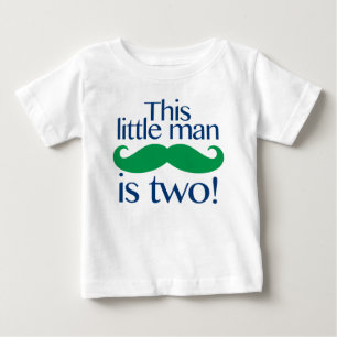 T-shirt Pour Bébé Little Man Mustache Anniversaire Chemise Marine & 