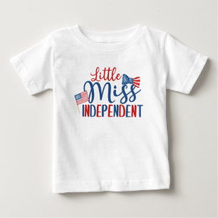 T-shirt Pour Bébé Little Miss Indépendante, 4 juillet