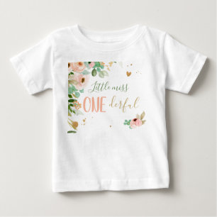 T-shirt Pour Bébé Little Miss Onederful 1er anniversaire Fleurs fill