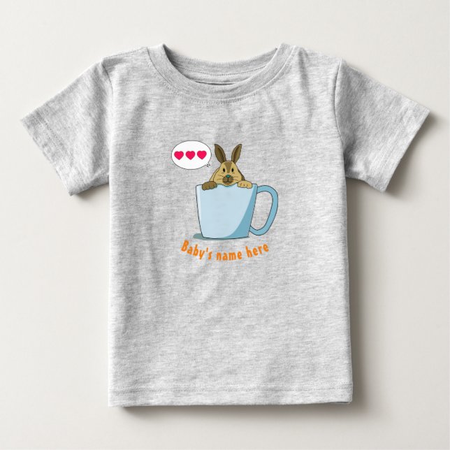 T-shirt Pour Bébé Little Mocha dit "I Love U" (Devant)