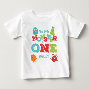 T-shirt Pour Bébé Little Monster 1er anniversaire Premier