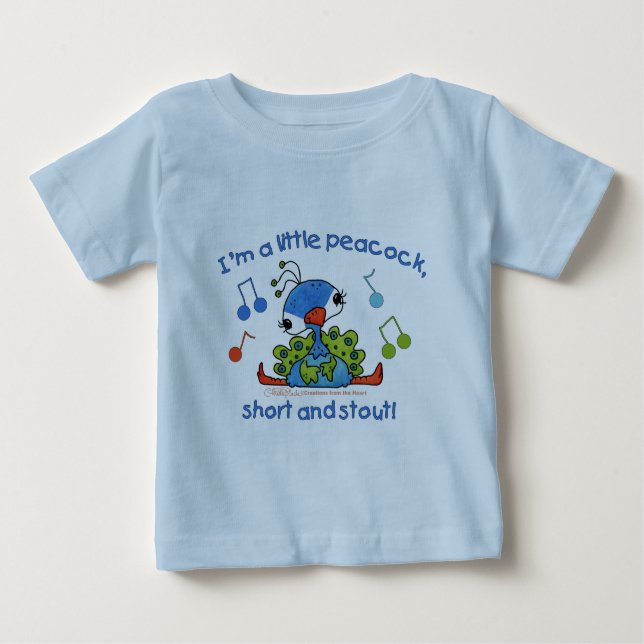 T-shirt Pour Bébé Little Peacock Short et Stout (Devant)