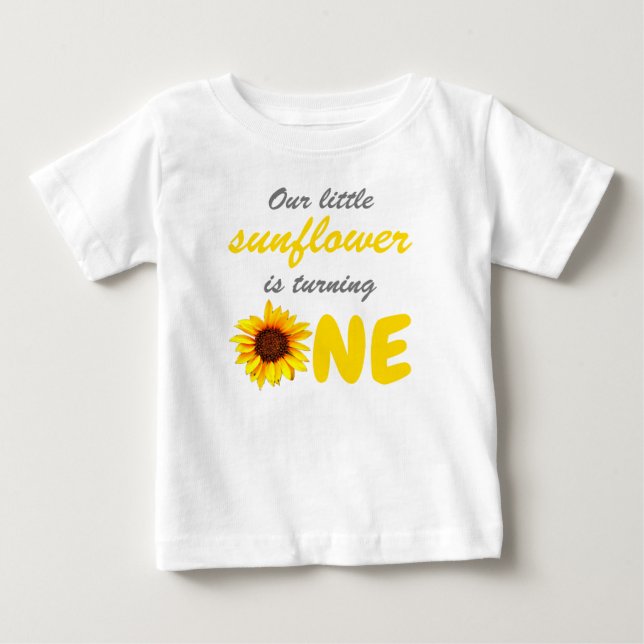 T-shirt Pour Bébé Little Sunflower 1er anniversaire (Devant)