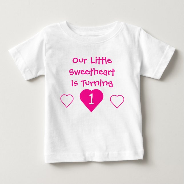 T-shirt Pour Bébé Little Sweethee 1er anniversaire (Devant)