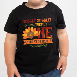 T-shirt Pour Bébé Little Turkey Fall Thanksgiving 1er anniversaire
