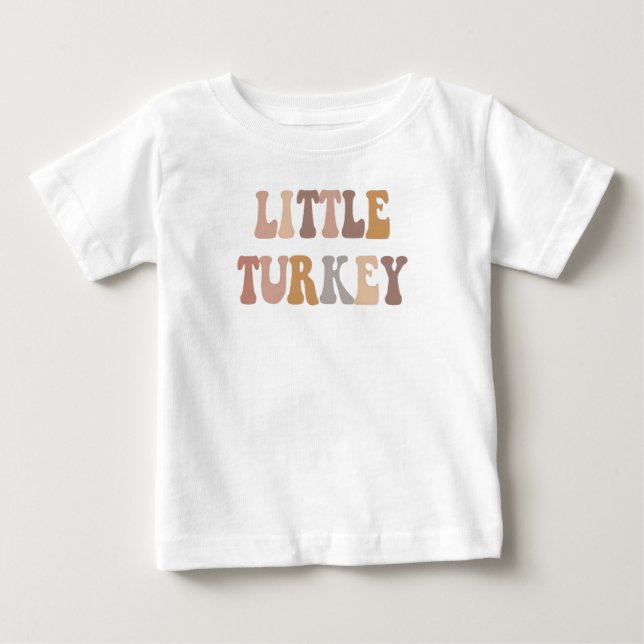 T-shirt Pour Bébé Little Turkey Thanksgiving Outfit | Cute Fall (Devant)