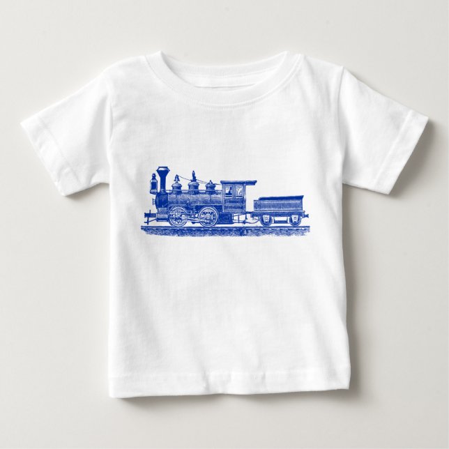 T-shirt Pour Bébé Locomotive 02 - Marine Blue (Devant)