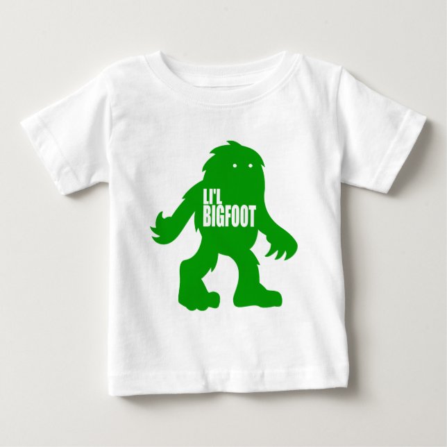 T-shirt Pour Bébé Logo adorable de LI'L BIGFOOT - Sasquatch vert (Devant)