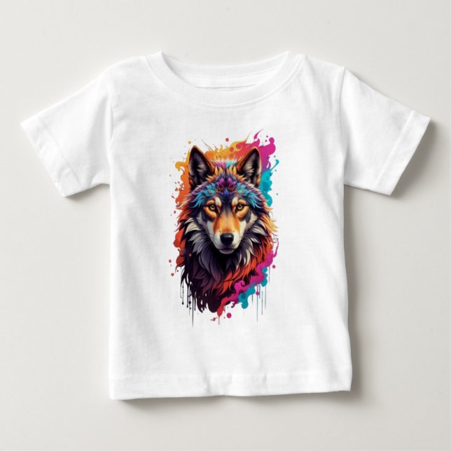 T-shirt Pour Bébé Logo animal Wolf Design-87694 (Devant)