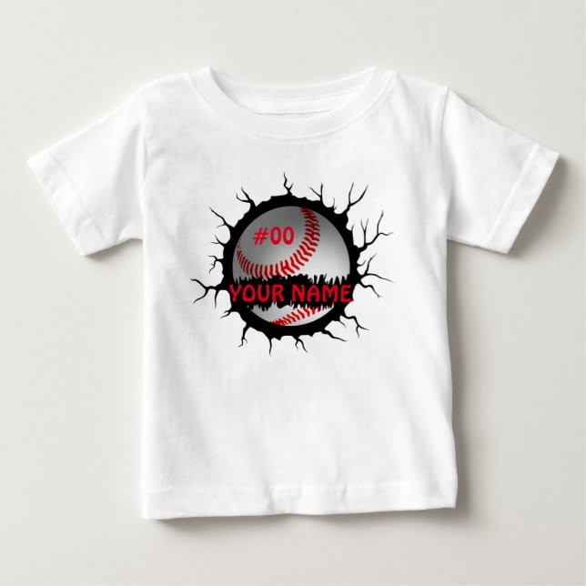 T-shirt Pour Bébé Logo De Baseball, Nom Personnalisé Du Baseball, Ca (Devant)