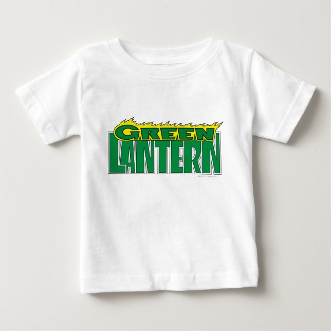 T-shirt Pour Bébé Logo de lanterne verte - Flammes jaunes (Devant)