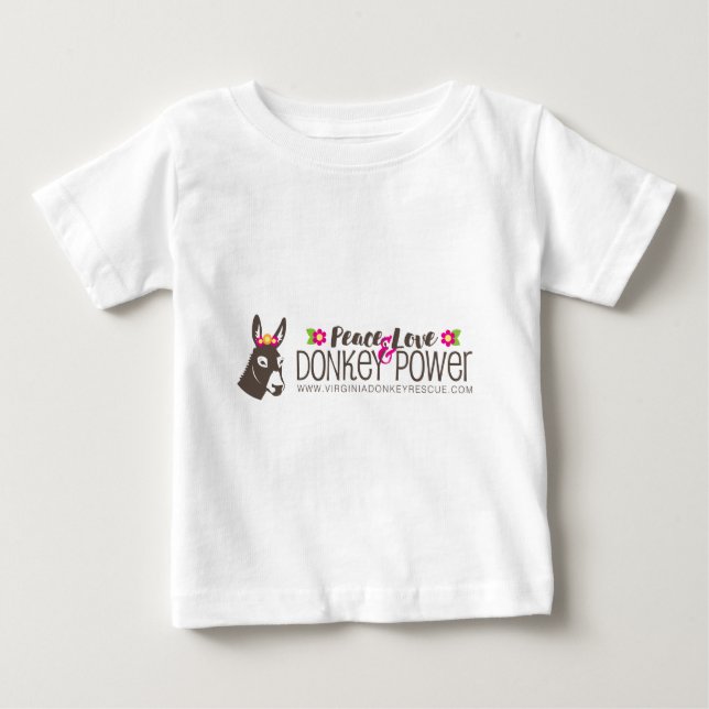 T-shirt Pour Bébé Logo de puissance d'âne d'amour de paix (Devant)