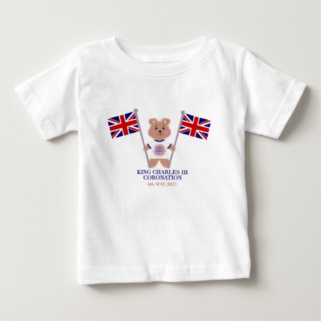 T-shirt Pour Bébé Logo du couronnement King Charles III Patriotic Te (Devant)