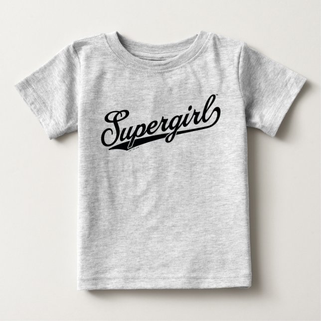 T-shirt Pour Bébé Logo du nom étoilé Supergirl Baseball (Devant)