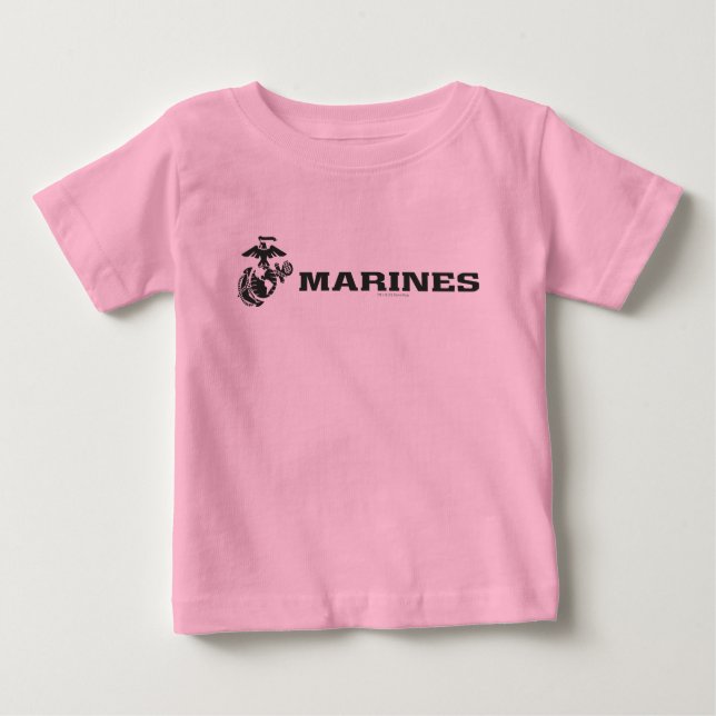 T-shirt Pour Bébé Logo USMC - Noir (Devant)