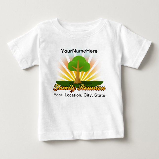 T-shirt Pour Bébé Logo vert de la Réunion de famille d'arbre (Devant)