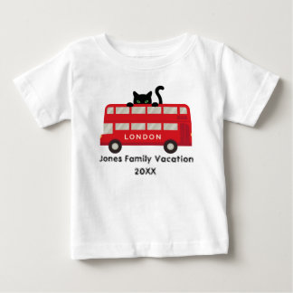 T-shirt Pour Bébé Londres Royaume-Uni Red Bus Cat famille vacances