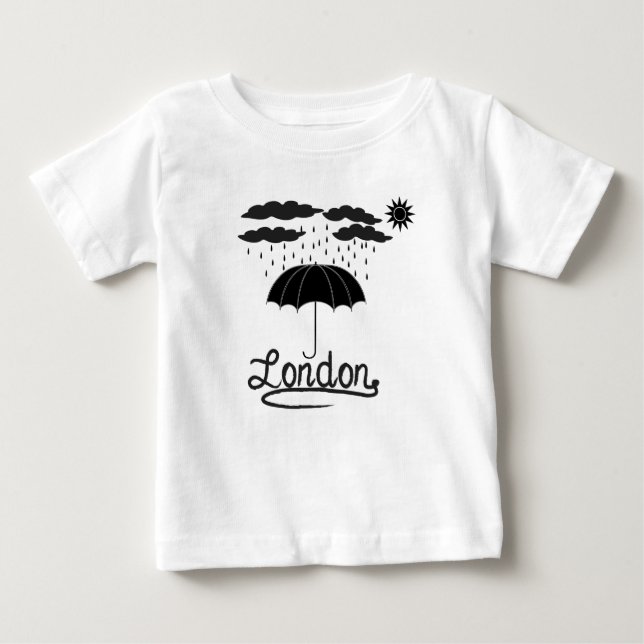 T-shirt Pour Bébé Londres | Sous Un Parapluie (Devant)
