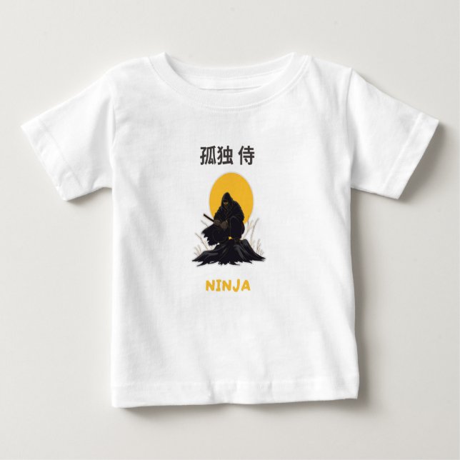 T-shirt Pour Bébé Lonely Ninja Samurai Art Design (Devant)