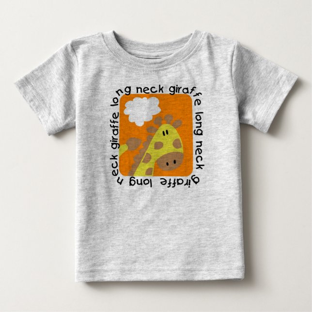 T-shirt Pour Bébé Longue combinaison du football de bébé de girafe (Devant)