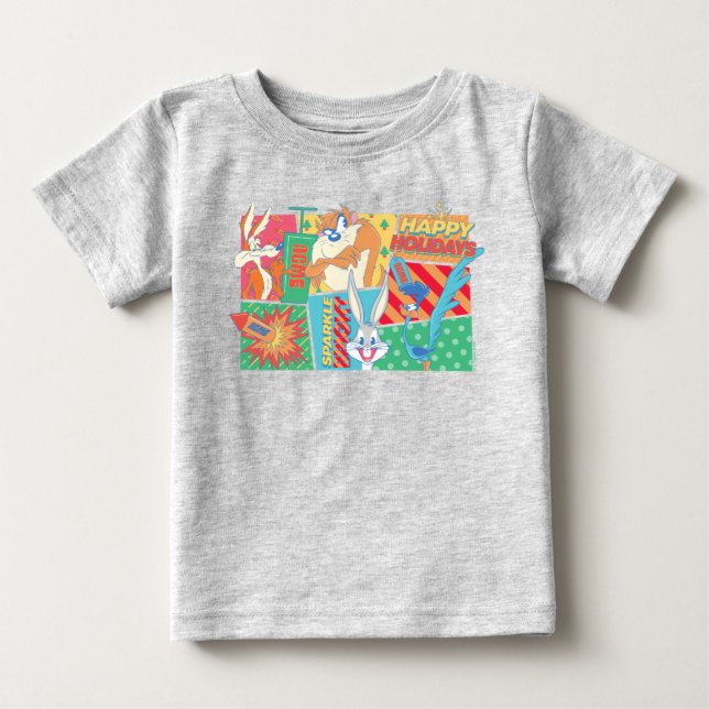 T-shirt Pour Bébé LOONEY TUNES™ | Joyeux Motif de vacances (Devant)